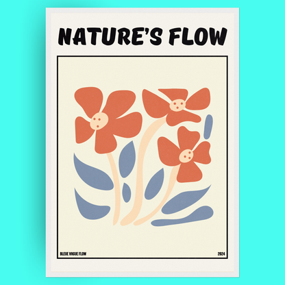 Poster Flower's Flow - Pétale Bleue Vague Flow
